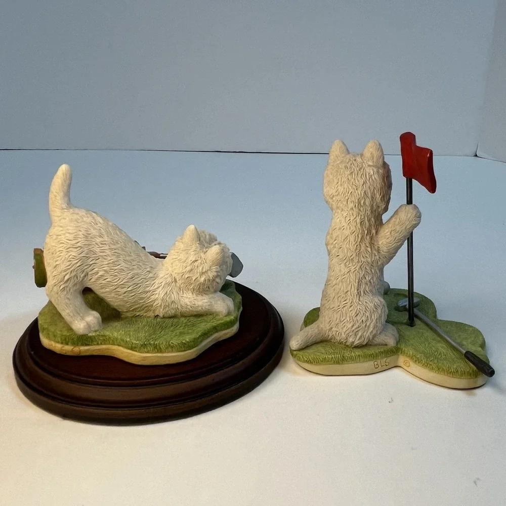 Westie 18th Hole Golfing Figurine Golfer Westie By Peakdale‎ Sculptures England